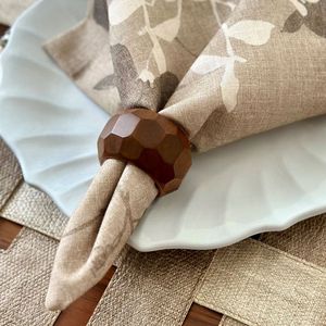 Anneau de serviette en bois rond, design moderne en bois naturel, accessoire de table durable, largeur 4,5 cm pour les dîners et les fêtes - Product Image 6