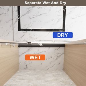 Porta Doccia Scorrevole Singola Senza Telaio 152 cm L x 193 cm A, Vetro Temperato Trasparente 6 mm con Pellicola Antiesplosione, Maniglia in Acciaio Inox - Product Image 5