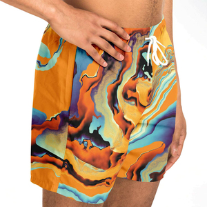 Shorts de bain personnalisés pour hommes, séchage rapide, respirants, tie-dye, décontractés, avec cordon de serrage et poches – Vente en gros - Product Image 3