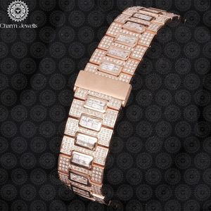 Montre de luxe pour homme Charm Jewels en or rose, boîtier de 40 mm, cristal saphir, mouvement mécanique analogique, résistance à l'eau 10 bars, acier inoxydable - Product Image 4