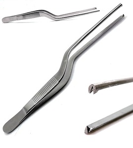 Pinces à baïonnette ENT chirurgicales pour oreilles, en acier inoxydable, instrument manuel de précision pour la manipulation des oreilles - Product Image 1