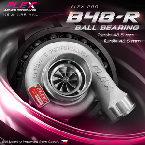 เทอร์โบชาร์จเจอร์ FLEX F55 ลูกปืนแบบ Ball Bearing ใบพัด 48.5/48.5, ตัวเรือนหมายเลข 15 ออกแบบมาสำหรับเครื่องยนต์เบนซิน ประสิทธิภาพสูง เพิ่มแรงดันเร็ว - Product Image 2