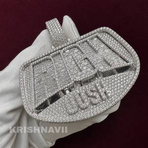 VVS Moissanite Diamond Custom Memory Hip Hop Pendant Luxury Iced Out Jewelry <b>Personalized</b> Silver Necklace Charm For Men Women - Product Image 5