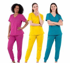 Tenues d'hiver à manches longues pour infirmières et médecins, en coton doux, polyester et élasthanne. - Product Image 1
