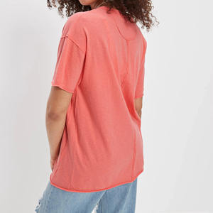 Camiseta Holgada de Manga Larga con Cuello Redondo para Mujer, Talla Grande, Diseño Vintage a Cuadros, Tejido de Algodón y Poliéster Ecológico, Transpirable - Product Image 5