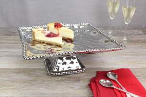 ฐานวางเค้กอะลูมิเนียมทรงกลมคุณภาพดีเยี่ยม พร้อมฐานตั้ง จานเสิร์ฟโลหะตกแต่งสำหรับจัดแสดงขนมหวานบนโต๊ะ - Product Image 5