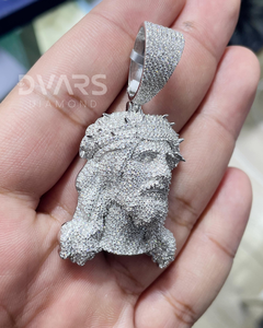 Colgante de Cabeza de Jesús con Diamantes Moissanite VVS, Colgante Religioso Cristiano, Joyería Hip Hop Brillante, Colgante de Plata 925 con Incrustaciones de Diamantes para Regalo - Product Image 3