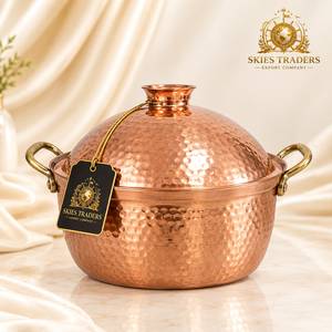 Hammered Gold Casserole Serving <b>Pot</b> With Lid Luxury Hotel Restaurant Buffet Tableware Insulated Food Warmer Kitchen Cookware - Product Image 4