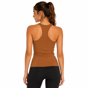 woman tank top modern slim fit comfortable fabric moisture control ideal for workout active lifestyle casual outfits OEM - Product Image 3