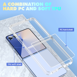 Étui transparent pour téléphone pliable Samsung, protection intégrale 360° en TPU et PC, coque transparente - Product Image 3