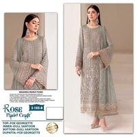 Faux Georgette lourde de bonne qualité avec séquence de 3mm brodé costume pakistanais de travail pour la fête de mariage et les vêtements de plein air