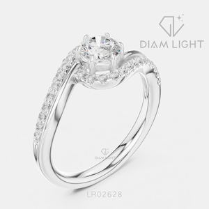 Bague de mariage ronde 0,50 carat, bijoux fins, certifiée IGI, or blanc 14 carats, diamant de laboratoire, bague de fiançailles et d'anniversaire - Product Image 2