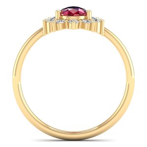 REYES – bague en argent Sterling 925 pour femmes, Design classique, coupe poire, 0,75 ct, pierre précieuse rubis, bagues de fiançailles, bijoux fins - Product Image 4