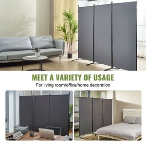 "3-Panel <b>Folding</b> Fabric <b>Room</b> <b>Divider</b> for Office & Bedroom 6.1 ft Privacy <b>Screen</b>" - Product Image 6