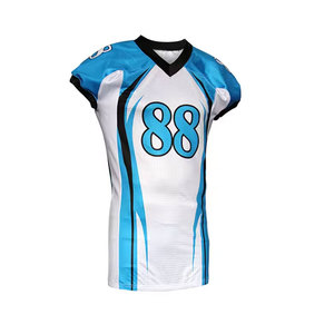 Uniforme de football américain personnalisé sublimé, maillot ajusté à col en V et manches courtes pour homme, pantalon, gants et chaussettes anti-humidité - Product Image 6