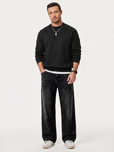 Pantalones Vaqueros Anchos y Holgados para Hombre, Estilo Y2K, Pantalones Casuales - Product Image 3