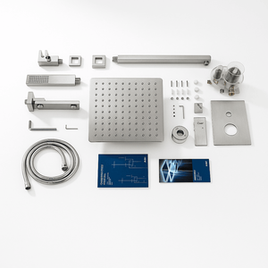 Set Doccia per Vasca con Doppio Comando, Rubinetto Pieghevole NPT Maschio, Sistema Doccia a Pioggia e Doccetta, Finitura Nichel Spazzolato - Product Image 6