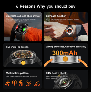 Smartwatch F7 Ultra con Controllo Salute 24/7, Bussola, Batteria Grande da 300mAh, GPS e Notifiche in Tempo Reale per Avventure all'Aperto ed Escursionismo - Product Image 2