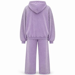 Unisex Windproof Fleece Solid 2 1 Design Hooded Loose <b>Fit</b> Tracksuit Set Full Sleeve Drawstring Pants Sweatshirt Casual Autumn - Product Image 3