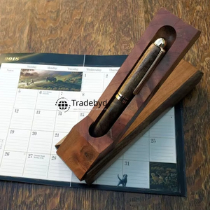 Polished <b>Solid</b> <b>Wood</b> Handcrafted Elegant Pen Holder Box <b>Desk</b> Organizer Gift for Writers and Professionals Tradebyd - Product Image 1