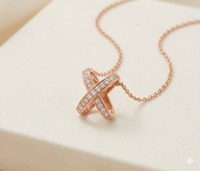 Christliches Design SHG Marke Unisex-Anhänger 14K Massivgold Rhodium-Plattiert Brillantschliff Solitär-Diamant Luxuriös Minimalistisch