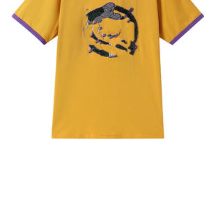 Camiseta de punto con bordado griego de escudo Omega personalizado en oro antiguo 2026 para hombre, cuello redondo, transpirable, informal, manga corta, 100% algodón - Product Image 4