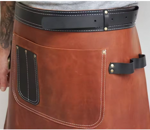 High Quality Custom Logo Printed Genuine <b>Leather</b> Bib Handmade Heat Resistance Kitchen <b>Tool</b> Bottle Waist for Salon Barbeque <b>Work</b> - Product Image 3