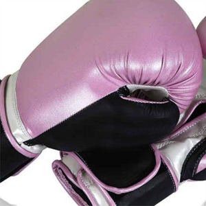 Gants de boxe en cuir blanc et rouge à lacets pour adultes, équipement d'entraînement respirant - Product Image 6