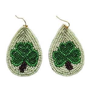 New Stylish Shamrock Teardrop Design <b>Earrings</b> <b>Green</b> St Patrick Day Clover Drop <b>Earrings</b> Durable Craftsmanship Girls and Women - Product Image 1