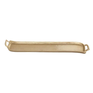 Luxury Handmade <b>Gold</b> Aluminum Oval <b>Serving</b> <b>Tray</b> with Elegant Antler Handles Antique Finish Decorative Platter for Home Hotel - Product Image 4