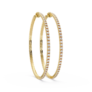 Luxury <b>Hoop</b> Wedding <b>Earrings</b> Sterling Silver Round Brilliant Cut Lab Grown Diamond <b>Large</b> Open <b>Hoop</b> <b>Earrings</b> Anniversary Gifts - Product Image 3