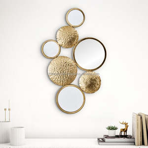 Decoración de resina dorada de pétalo personalizada más vendida, Panel de cristal de Arte de pared de Metal rústico moderno, colgante para decoración del hogar, sala de estar - Product Image 6