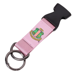 AKA <b>Lanyard</b> Keychain Pink Green <b>Polyester</b> Neck Strap ID Badge Holder with Key Ring Premium Accessory - Product Image 4