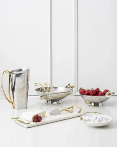 Bol en métal artisanal contemporain haut de gamme, décoratif et artistique, pour fruits, idéal pour la décoration de tables de restaurant et d'hôtel, sûr à utiliser. - Product Image 1