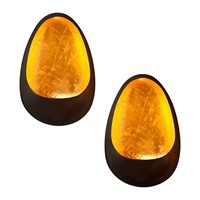 Moderne Luxuriöse Eiförmige Wandleuchte Goldfolie Innen Schwarze Metall-Wandlampe für Wohnzimmer Schlafzimmer Hotel Dekorative Wandbeleuchtung