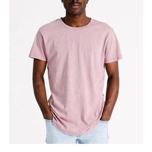 T-shirts vierges à manches courtes délavés à l'acide de haute qualité pour hommes 100% tissu tricoté en coton - Product Image 1