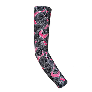 Manchons de bras à manches longues pour femme de qualité supérieure avec motif géométrique rose et noir, protection solaire UPF50+, coupe compressive 2026 - Product Image 4