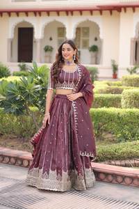 Lehenga Choli Dupatta pour femmes, best-seller, de haute qualité, en tissu souple, broderie traditionnelle indienne, coupe ajustée, pour adultes, tenue de soirée - Product Image 2