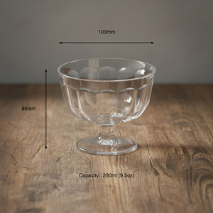 ถ้วยไอศกรีมพลาสติกใสทรงเตี้ยแบบวินเทจ ผลิตในไต้หวัน ยี่ห้อ Holar สำหรับจัดเลี้ยง บุฟเฟ่ต์ และร้านไอศกรีม - Product Image 3