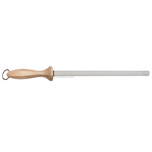 RTS Anti-Break White <b>Ceramic</b> Honing Rod 16mm Diameter Fine Grit 800-1500 Beech Wood Handle for Professional Chefs & Home Cooks - Product Image 1