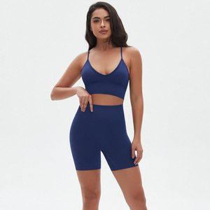 Conjunto Deportivo para Mujer, Top Elástico y Pantalones Cortos de Cintura Alta, Ropa Deportiva para Entrenamiento y Ejercicio - Product Image 6