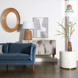 Oval Banded Rattan <b>Mirror</b>.Made of Rattan Poles of Increasing Size - Product Image 5