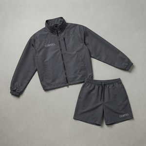 OEM Windbreaker Shorts Set Rhinestone Logo Racer <b>Jacket</b> Nylon Custom Shell Fabric Casual <b>Utility</b> Sportswear OEM <b>jacket</b> for <b>men</b> - Product Image 3