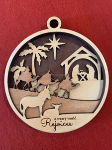 Juego de adornos de Belén de lujo de alta calidad para decoración de árbol y Mesa completa con animales de pastores sabios - Product Image 2