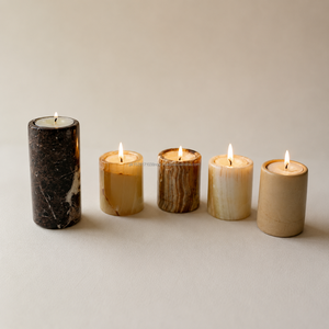 Handmade Eco-Friendly Durable Cylindrical Marble <b>Tea</b> <b>Light</b> <b>Holder</b> Christmas Home Decoration Natural Stone Votive <b>Holder</b> - Product Image 1