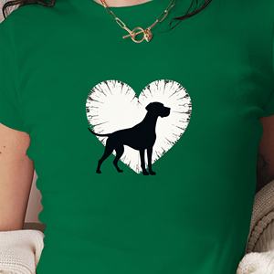 T-shirt court de mode femme coeur en détresse avec Great Dane - Product Image 3