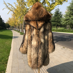 Fashion Winter Fur Coats Luxury Real Fur Coat for Men Genuine Raccoon Fur Long Coat <b>Warmer</b> for Man - Product Image 2