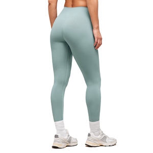 Leggings de yoga sans couture taille haute, longueur intégrale, couleur unie, pantalon extensible, vêtements de fitness pour femmes, bleu clair - Product Image 3