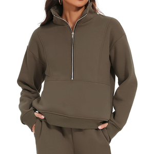 Sweat-shirt unisexe à col zippé, style streetwear, uni, 100% coton, léger, respirant, séchage rapide, design 2 en 1, personnalisable - Product Image 6