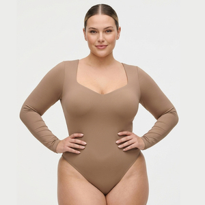 Combinaison de yoga compressive pour femme, grande taille, écologique, résistante à l'eau, tenue d'exercice, col en V, sous-vêtement de base, combinaison de plage et de natation - Product Image 1